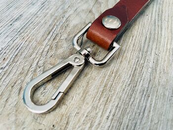 Personalised Spanish Brown Leather ID Holder And Lanyard, 7 of 12