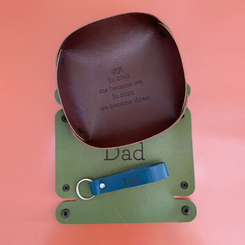 Personalised Genuine Leather Tray, Keychain, 3 of 11