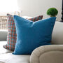 Large Multi Spot Blue And Orange Wool Cushion, thumbnail 2 of 5