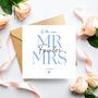 Classy Mr And Mrs Wedding Card, On Your Wedding Day Floral Card, Beige, Colour Choices, thumbnail 2 of 4