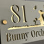 Personalised Rabbit And Butterfly Design House Acrylic Number Sign, thumbnail 2 of 4