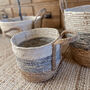 Cream, Grey And Neutral Jute Basket With Handles, thumbnail 3 of 4