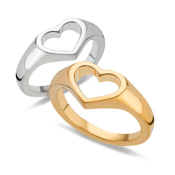 Open Heart Ring, Sterling Silver Or Gold Plated, 8 of 8