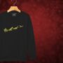 Dinosaur Sleigh Kids Sweatshirt Christmas Jumper, thumbnail 1 of 11