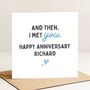 And Then I Met You Husband Romantic Card For Him Anniversary, thumbnail 2 of 8