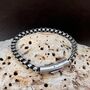 Grey Black Silver Titanium Steel Bracelet Gift For Him, thumbnail 1 of 5