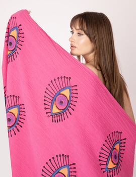 Pink Eye Organic Cotton Peshtemal Towel, 6 of 6