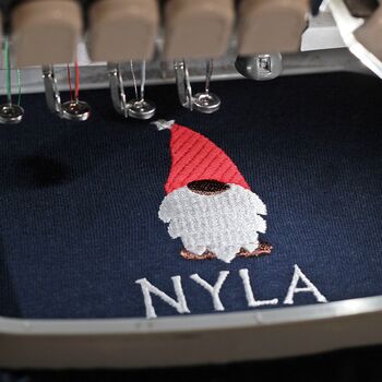 Personalised Embroidered Christmas Gnome Pyjamas, 6 of 10