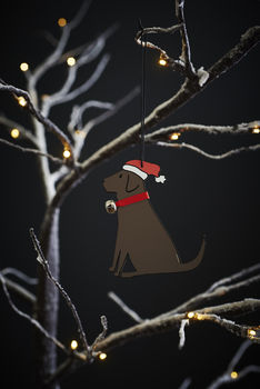 Chocolate Labrador Dog Christmas Tree Decoration, 3 of 4