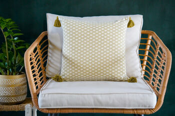 Wabi Sabi Recycled Cotton Cushion Cover In Herb, 3 of 5