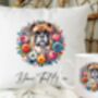 Personalised Boxer Summer Floral Dog Wreath Cushion And Mug Gift Bundle, thumbnail 1 of 4