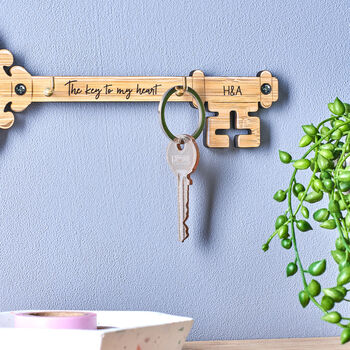 Personalised Couples Bamboo Key Hook, 2 of 4