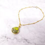 Natural Peridot August Birthstone Gold Plated Bracelet, thumbnail 1 of 5