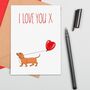 Large Size I Love You Dog With Balloon Card, thumbnail 1 of 2
