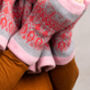 Knitted Soft Wool Wrist Warmers And Thumbs Tree Pattern, thumbnail 2 of 3