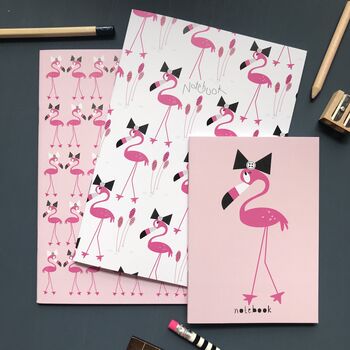 Flamingo A5 Notebook Or Notebook Set, 3 of 12
