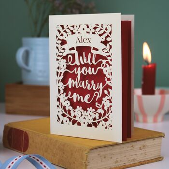 Personalised Papercut Proposal Card, 2 of 7