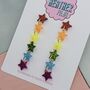 Pride Rainbow Star Glitter Earrings, thumbnail 3 of 4