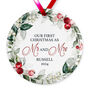 Personalised Newlyweds Christmas Tree Decoration For Husband And Wife, thumbnail 2 of 2