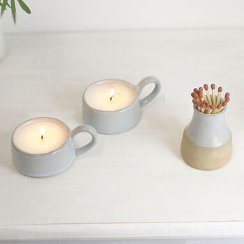 Scented Soy Wax Candle In A Ceramic Tea Cup, 2 of 6