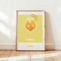 Aperol Spritz Print, Pink And Orange Art, Cocktail Print, thumbnail 5 of 8