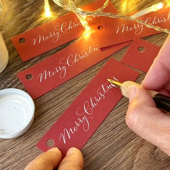 Calligraphy Merry Christmas Gift Tag, 4 of 4