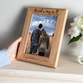 Personalised Engagement Solid Oak Photo Frame, 2 of 2