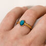 Teal Adjustable Ring Non Tarnish, thumbnail 2 of 5