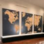 X X L Personalised Wooden And Mirror World Map Wall Art, thumbnail 1 of 9