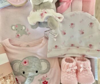 Elephant Pink Baby Girl Gift Hamper, 3 of 3