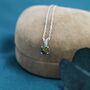 Tiny Black Opal Pendant Necklace In Sterling Silver, thumbnail 8 of 12