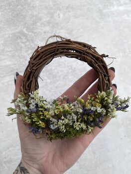 Mini Dried Flower Spring Wreath Mothers Day Gift, 3 of 3