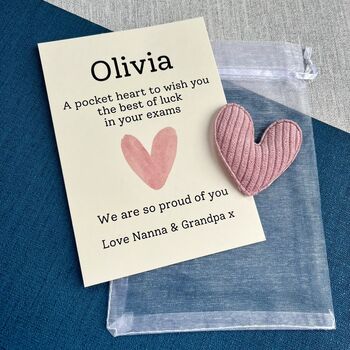 Exams Good Luck Pocket Heart Card, 2 of 4