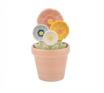 Ceramic Pot With Flower Measuring Spoons, 4 of 4