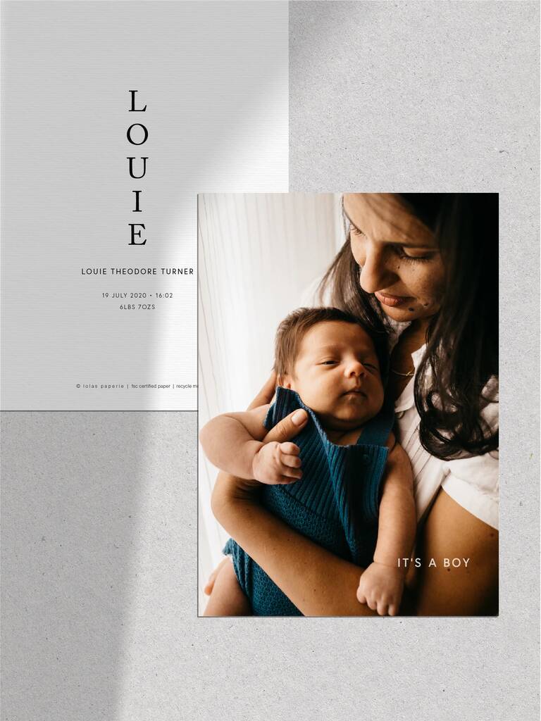 Image of 20 Vertical Photo Birth Announcement Thank You Cards