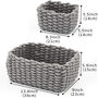 Pack Of Three Woven Cotton Rope Organizer Storage, thumbnail 2 of 4