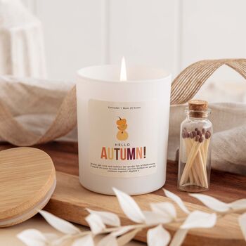 Hello Autumn Scented Candle Cosy Home Decor, 4 of 5