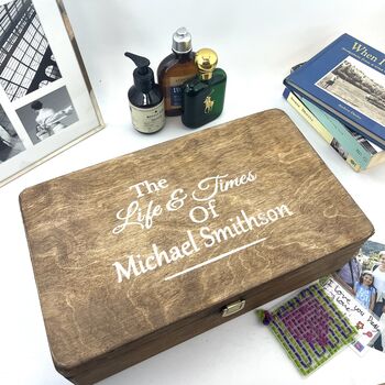 The Life And Times Personalised Wooden Memory Box, 5 of 10