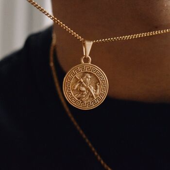 18 K Gold Zeus Coin Pendant Greek God Of The Sky, 4 of 6