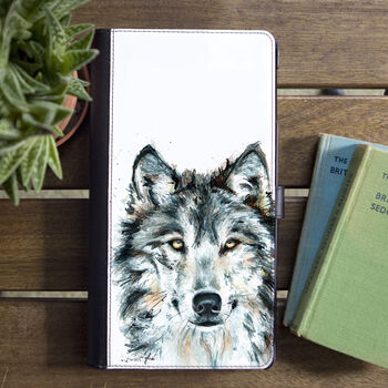 Inky Wolf Faux Leather Phone Case With Card Slots, 5 of 6