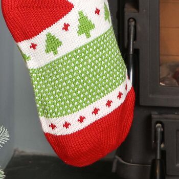 Christmas Joy Personalised Knitted Stockings, 6 of 9