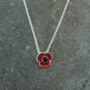 Poppy Red Flower Solitaire Pendant Necklace, thumbnail 2 of 4