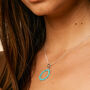 Halo Radiance Turquoise Silver/Gold Hoop Earrings, thumbnail 7 of 12