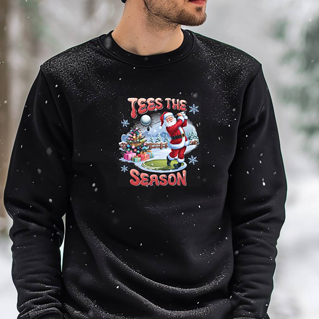 Tees The Season Funny Christmas Golf Jumper, 1 of 4