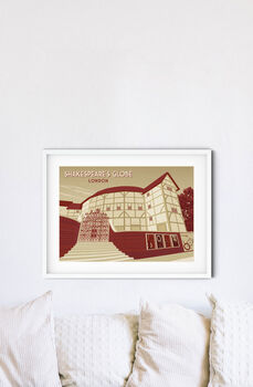 Shakespeare's Globe London Travel Poster Art Print, 3 of 6