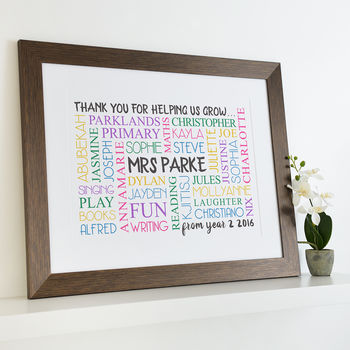 Personalised Thank You Teacher Word Art, 9 of 9