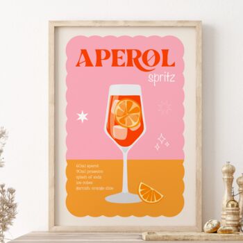 Aperol Spritz Cocktail Print, 3 of 4