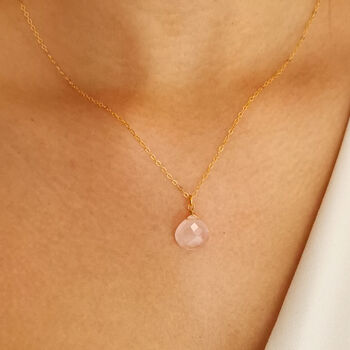14 Kt Gold Filled Rose Quartz Necklace, 2 of 6