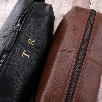 Personalised Faux Leather Washbag For Men, 5 of 7