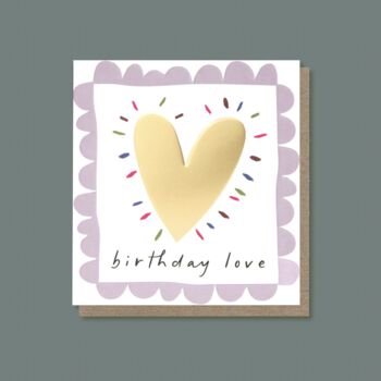 Gold Heart Birthday Card, 3 of 4